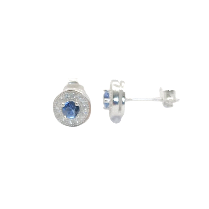 PENDIENTES AZUL CIRCULO