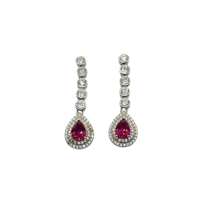 PENDIENTES LARGOS ROSA OSCURO