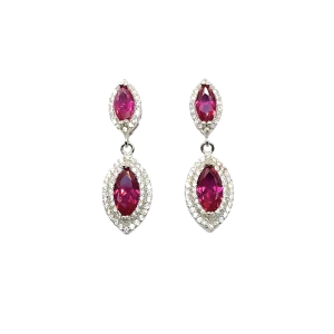 PENDIENTES LARGOS ROSA OSCURO