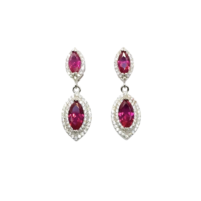 PENDIENTES LARGOS ROSA OSCURO